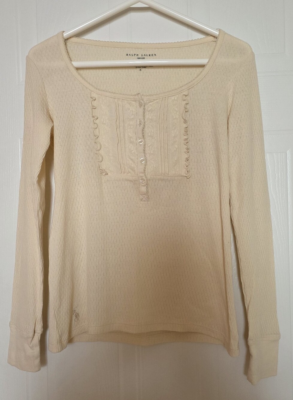 Ralph Lauren Scoop Neck Top Cream Small